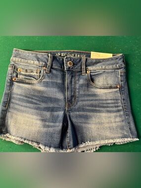 American Eagle Outfitters Blue Denim Shorts - Classic Mid Wash